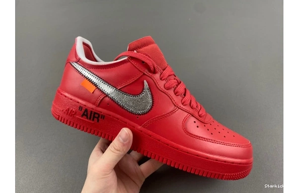 Nike 1 Air  AO4297-600 Red Off-White Force  Low  0325